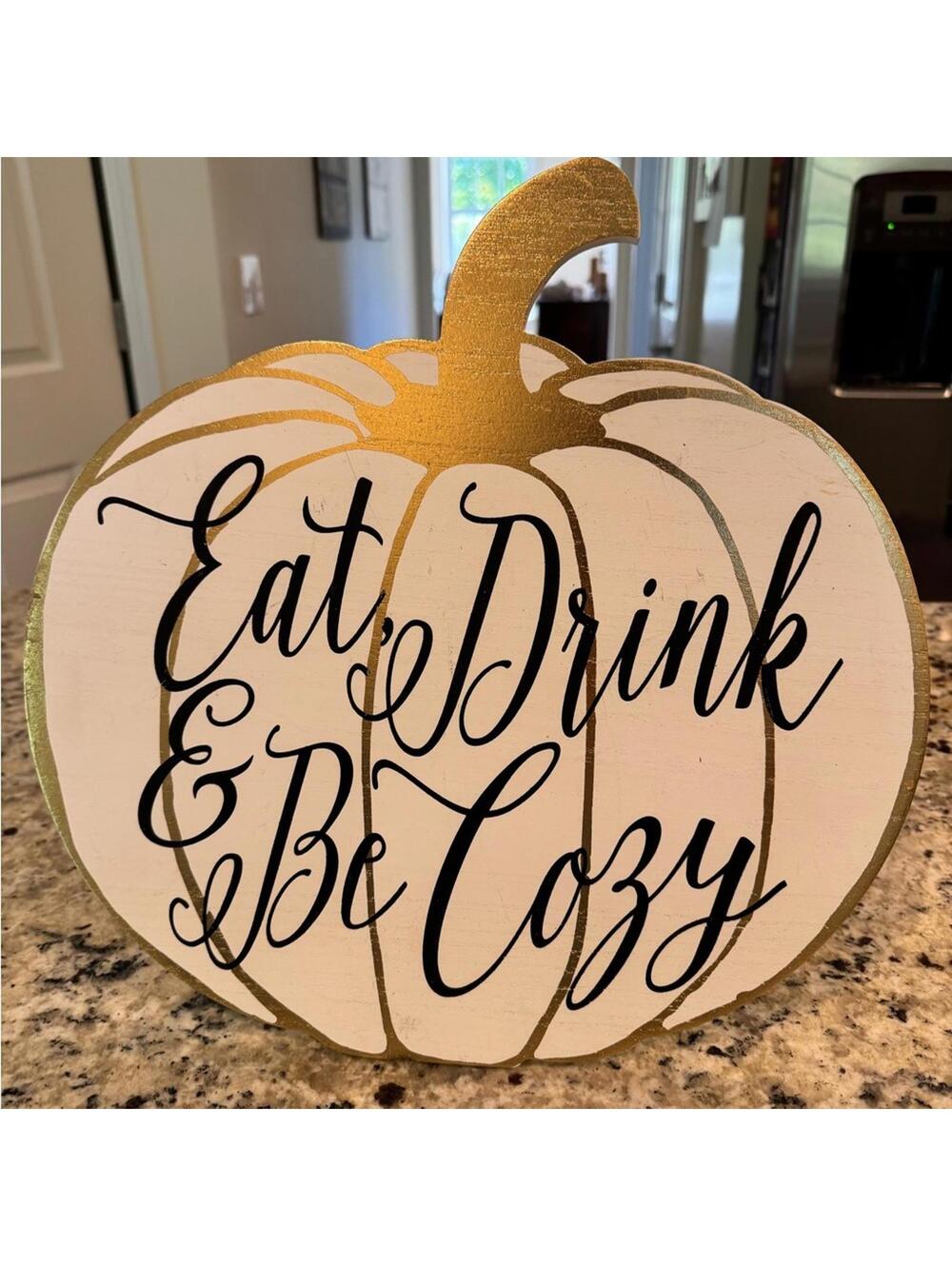 Gold and White Pumpkin Decor